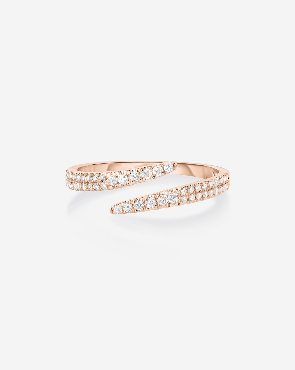 Ring Concierge Open Diamond Wrap Ring in 14k Rose Gold featuring curved diamond band
