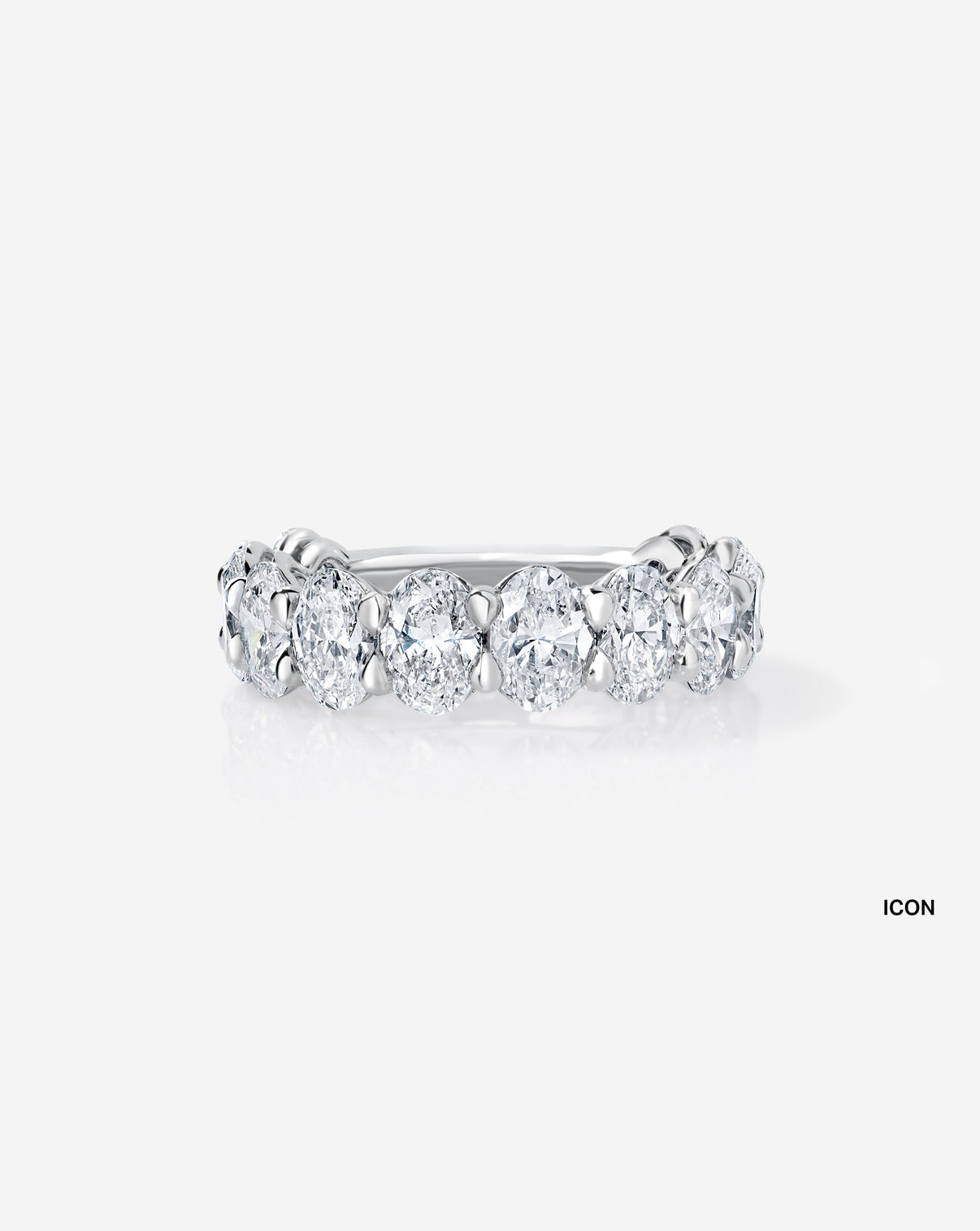 ghost still image of oval wedding band platinum front view icon