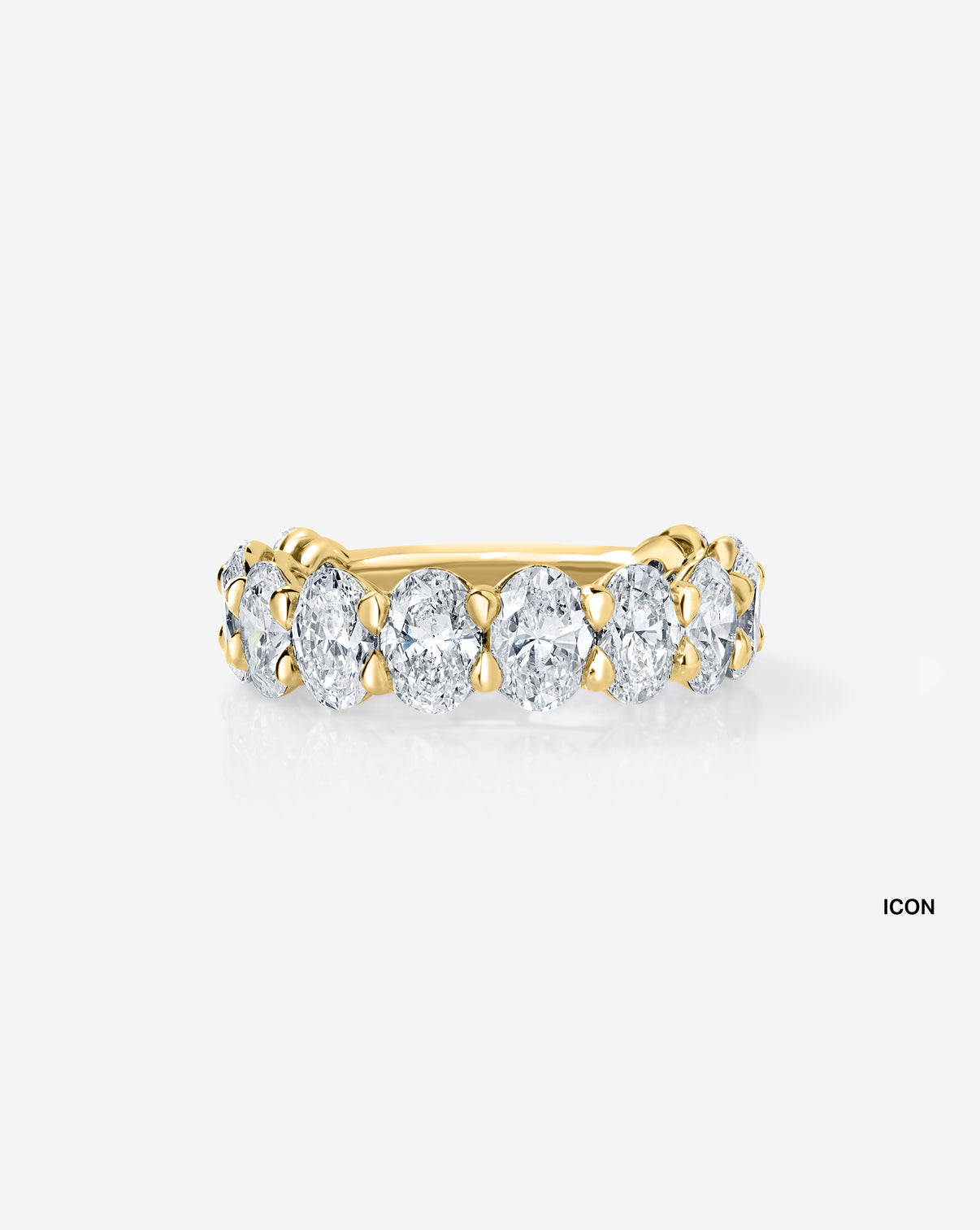 ghost still image of oval wedding band 14k yellow gold front view icon