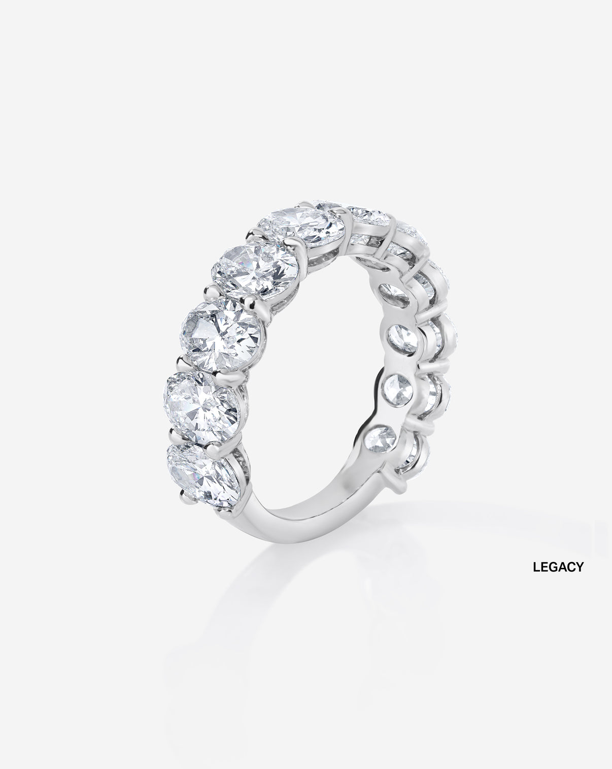 ghost still image of oval wedding band platinum front view legacy
