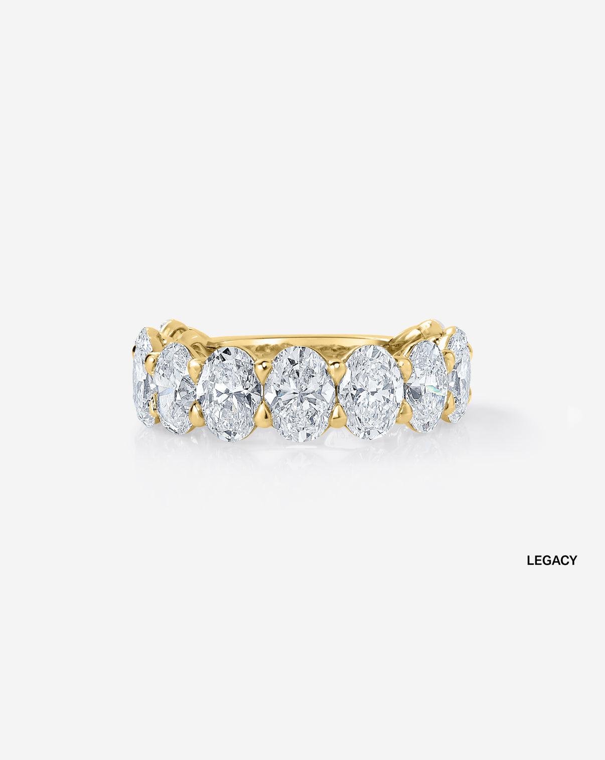ghost still image of oval wedding band 14k yellow gold front view legacy