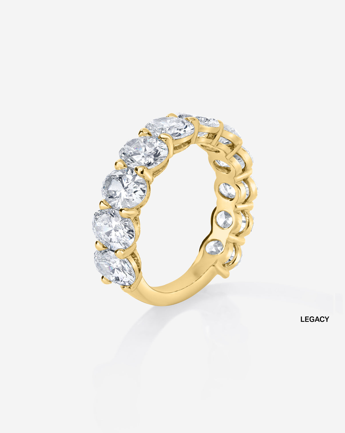ghost still image of oval wedding band 14k yellow gold front view legacy