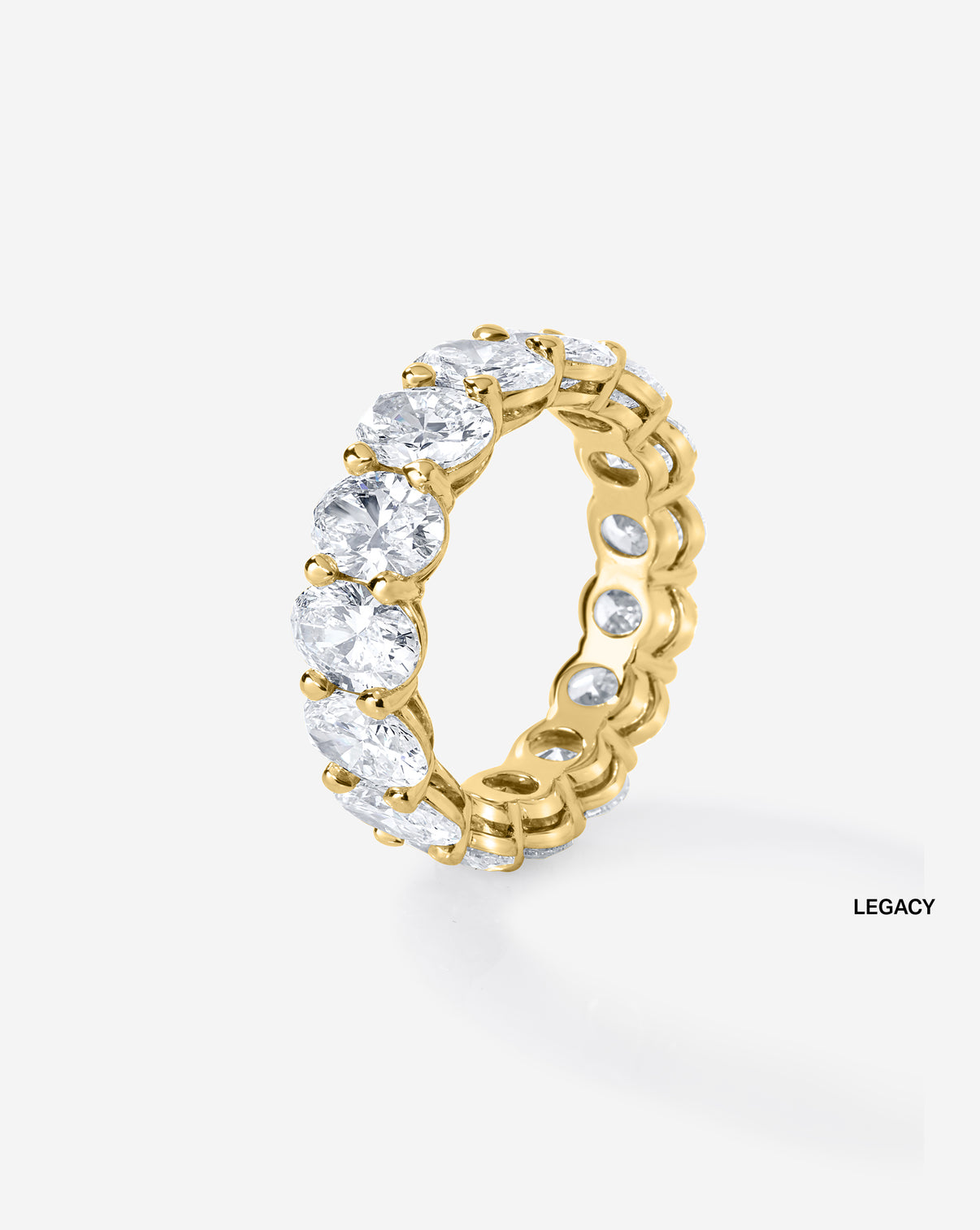 Oval Diamond Eternity Band
ghost side facing 14k yellow gold legacy