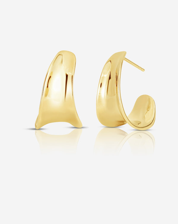 Ring Concierge Movement Sculpted Hoops 14k Yellow Gold, size large