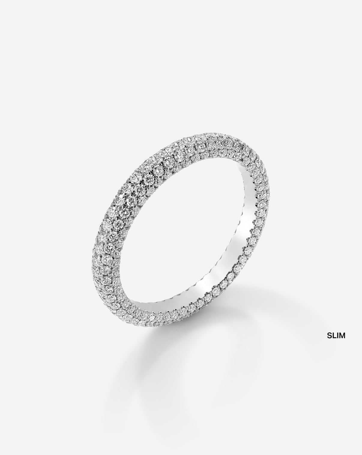 Slim Pavé Cloud Eternity Band Platinum side view