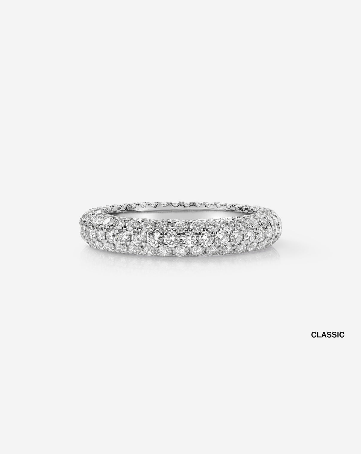 14k white gold classic front view