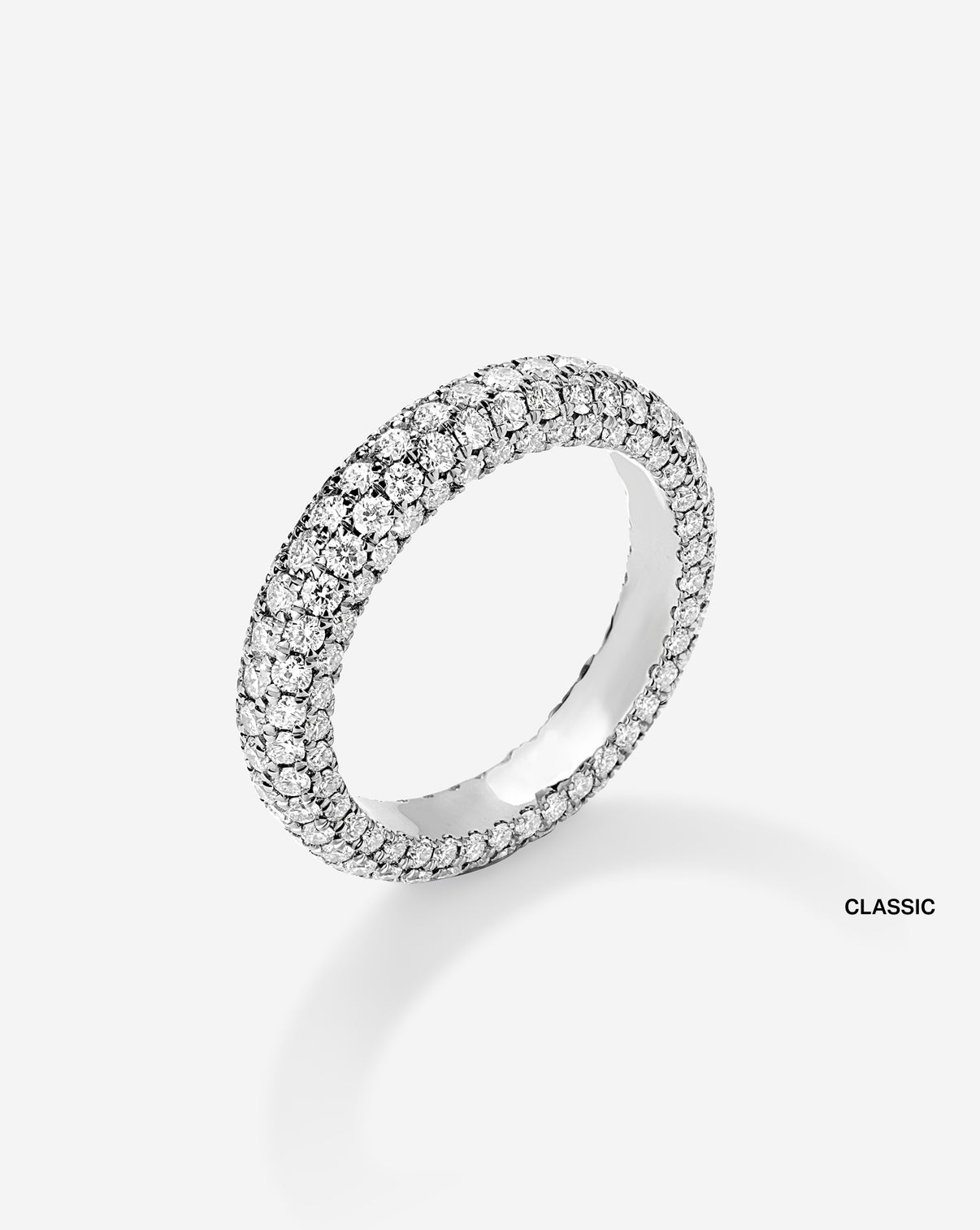 classic Pavé Cloud Eternity Band Platinum side view