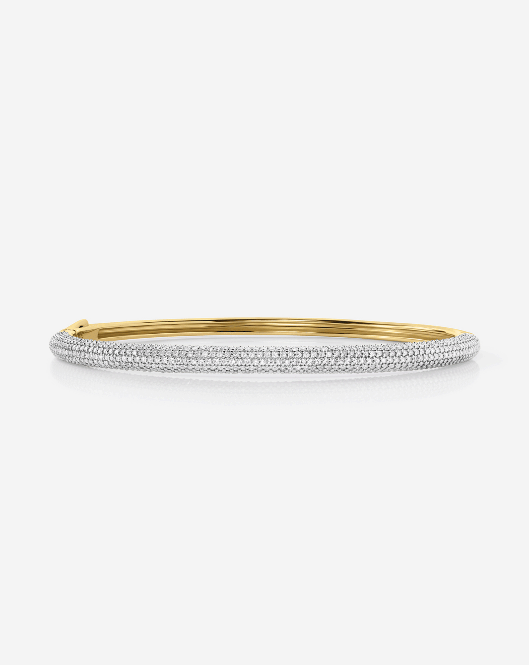 Pavé Diamond Stackable Gold Cloud Bangle GIF of all 3 sizes global