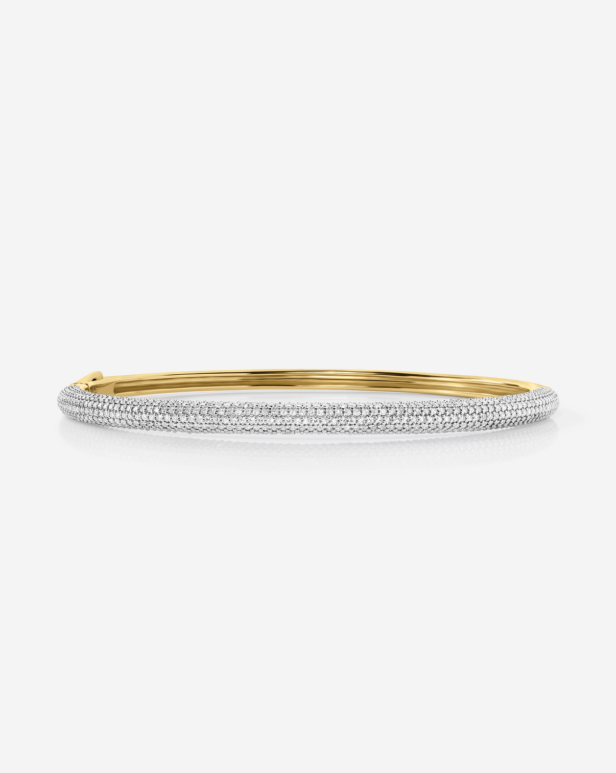 Pavé Diamond Stackable Gold Cloud Bangle GIF of all 3 sizes global
