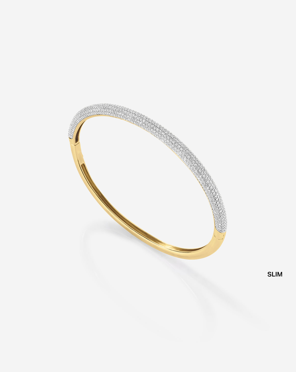 Pavé Diamond Stackable Gold Cloud Bangle- Slim in Yellow Gold product still
