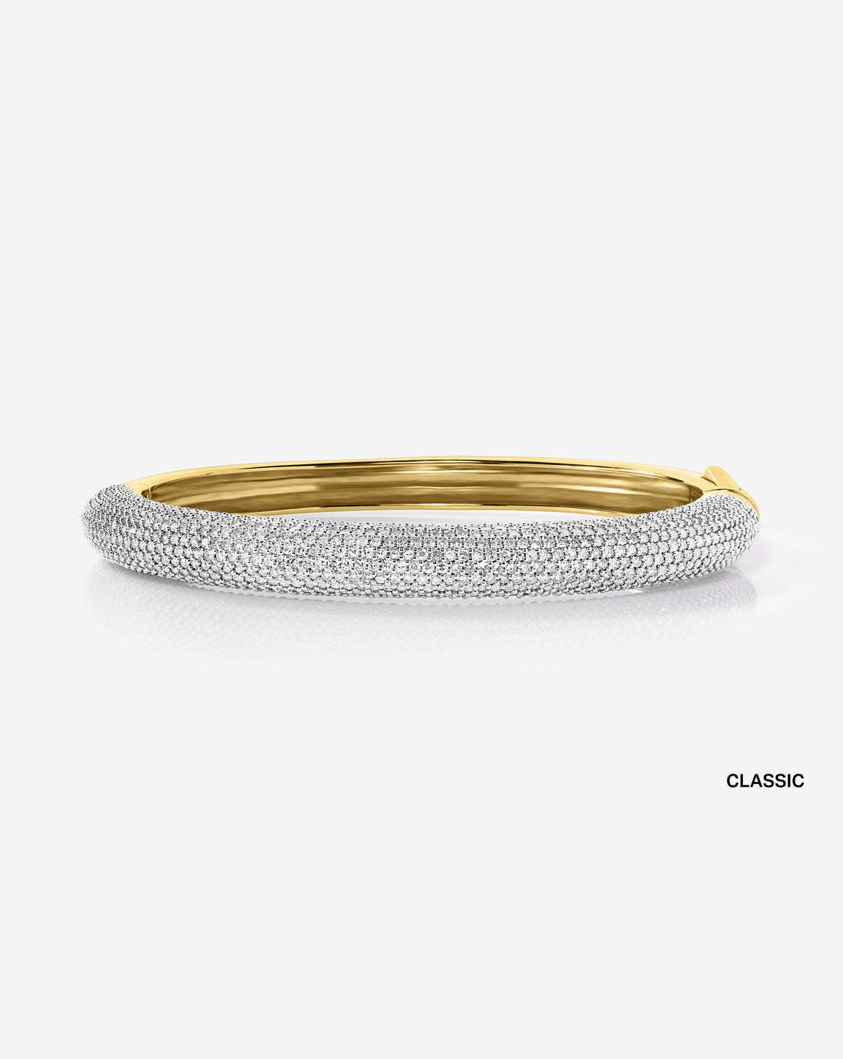 Pavé Diamond Stackable Gold Cloud Bangle- Classic product still in Yellow Gold