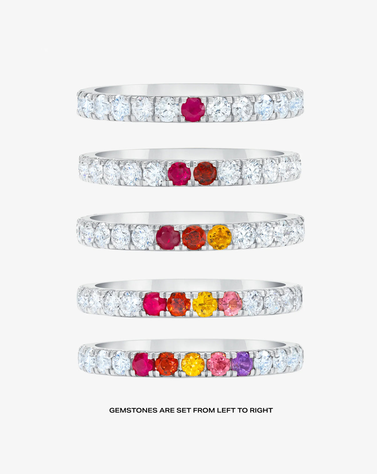 Personalized Perfect Pavé Diamond Ring stone count comparison chart in 14k White Gold