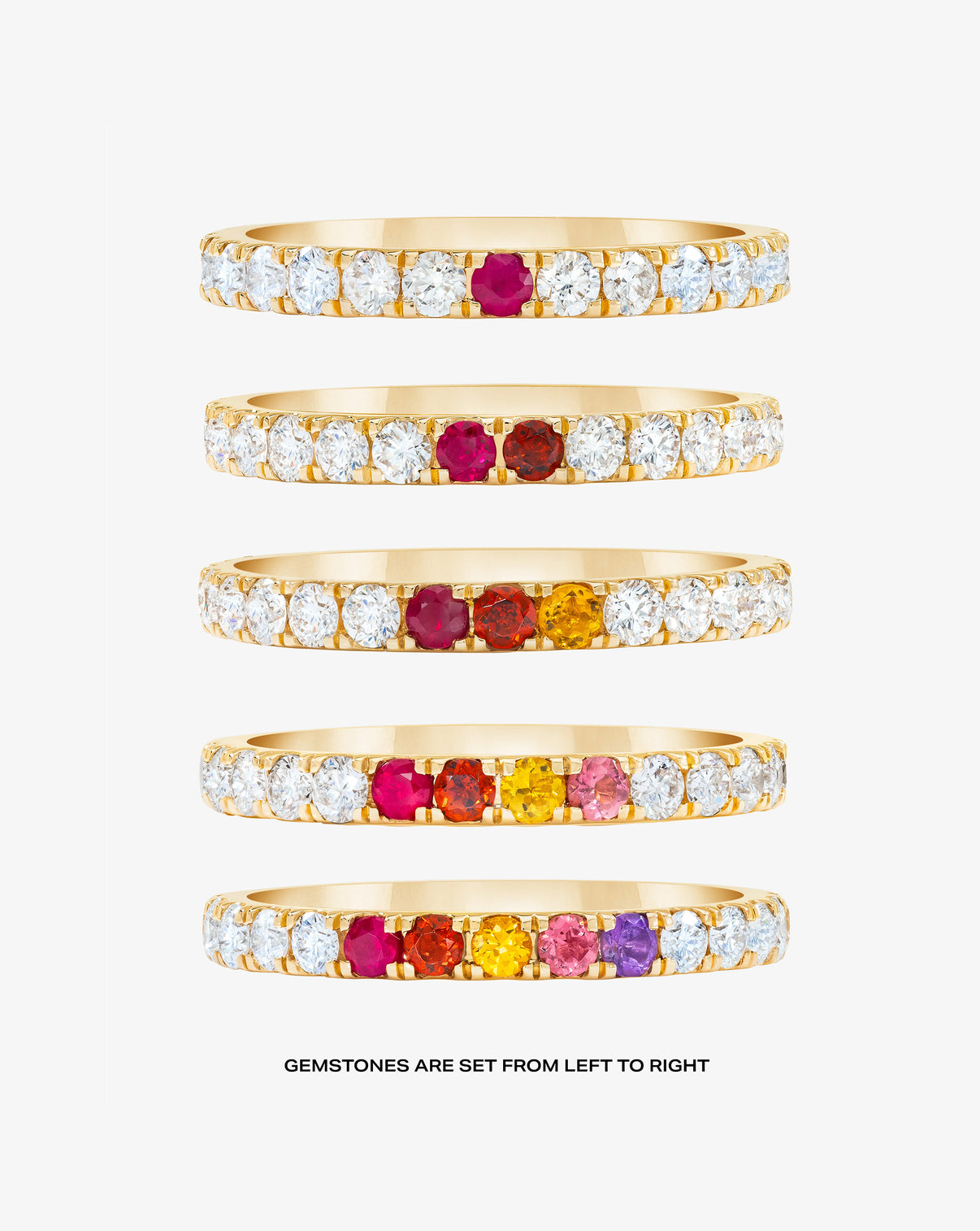 Personalized Perfect Pavé Diamond Ring stone count comparison chart in 14k Yellow Gold