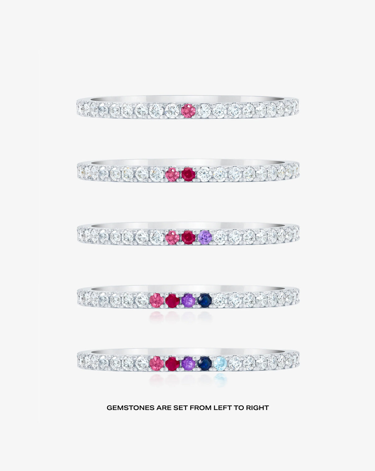 Personalized Perfect Pavé Diamond Ring stone count comparison chart in Platinum