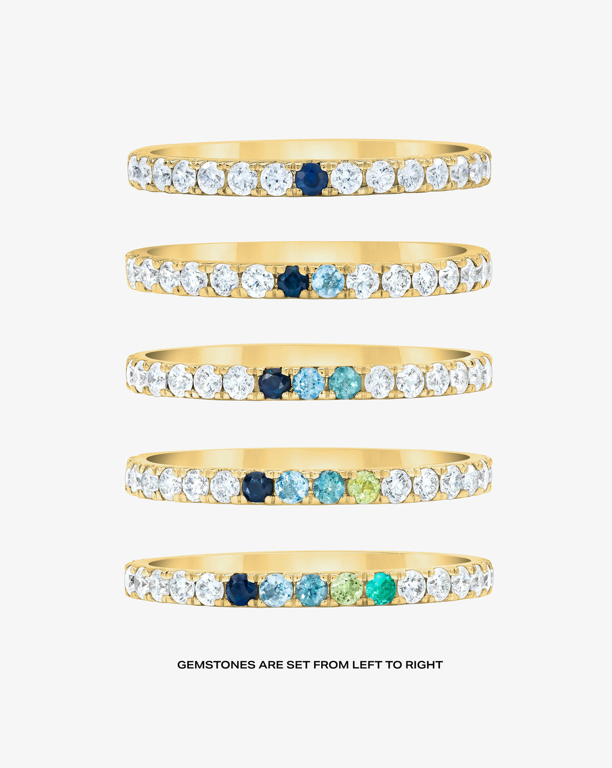 Personalized Perfect Pavé Diamond Ring stone count comparison chart in 14k Yellow Gold