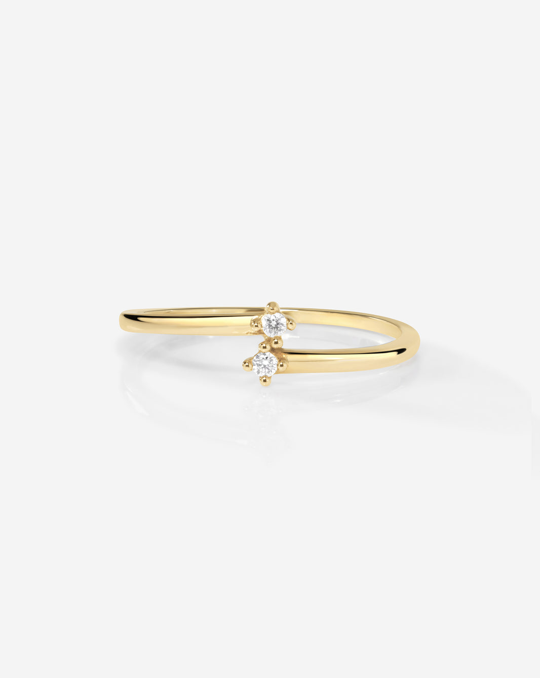 Petite Diamond Wrap Ring in 14k yellow gold with pavé diamonds