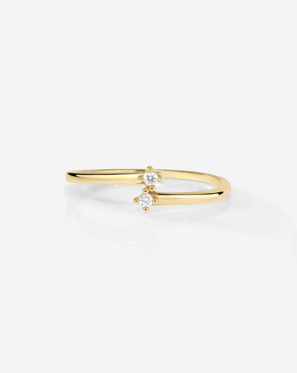 Petite Diamond Wrap Ring in 14k yellow gold with pavé diamonds