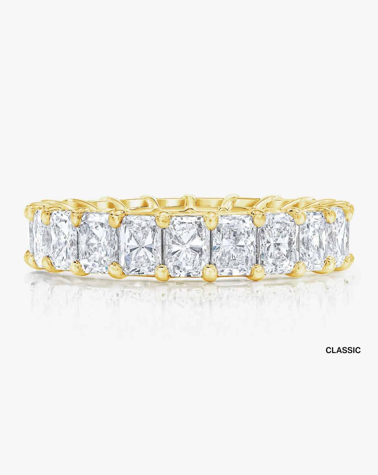 Bridal Wedding Bands 14K Yellow Gold Classic Radiant Eternity Band