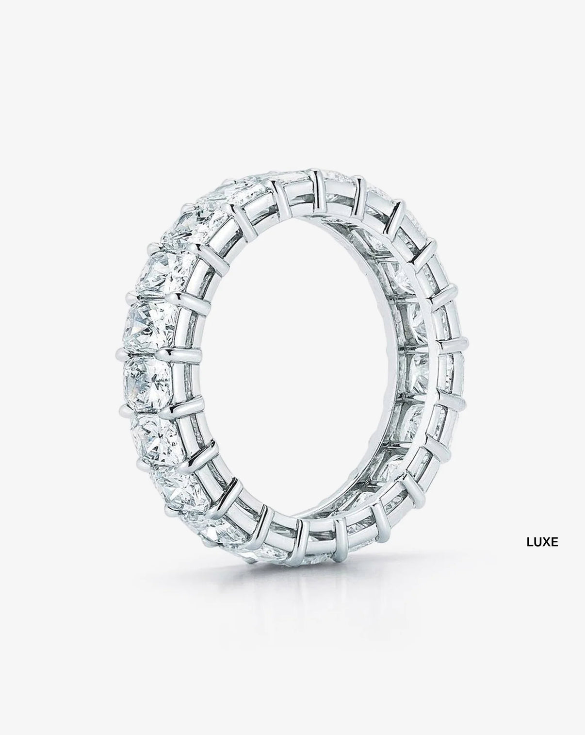 Bridal Wedding Bands Radiant Cut Eternity Band Platinum