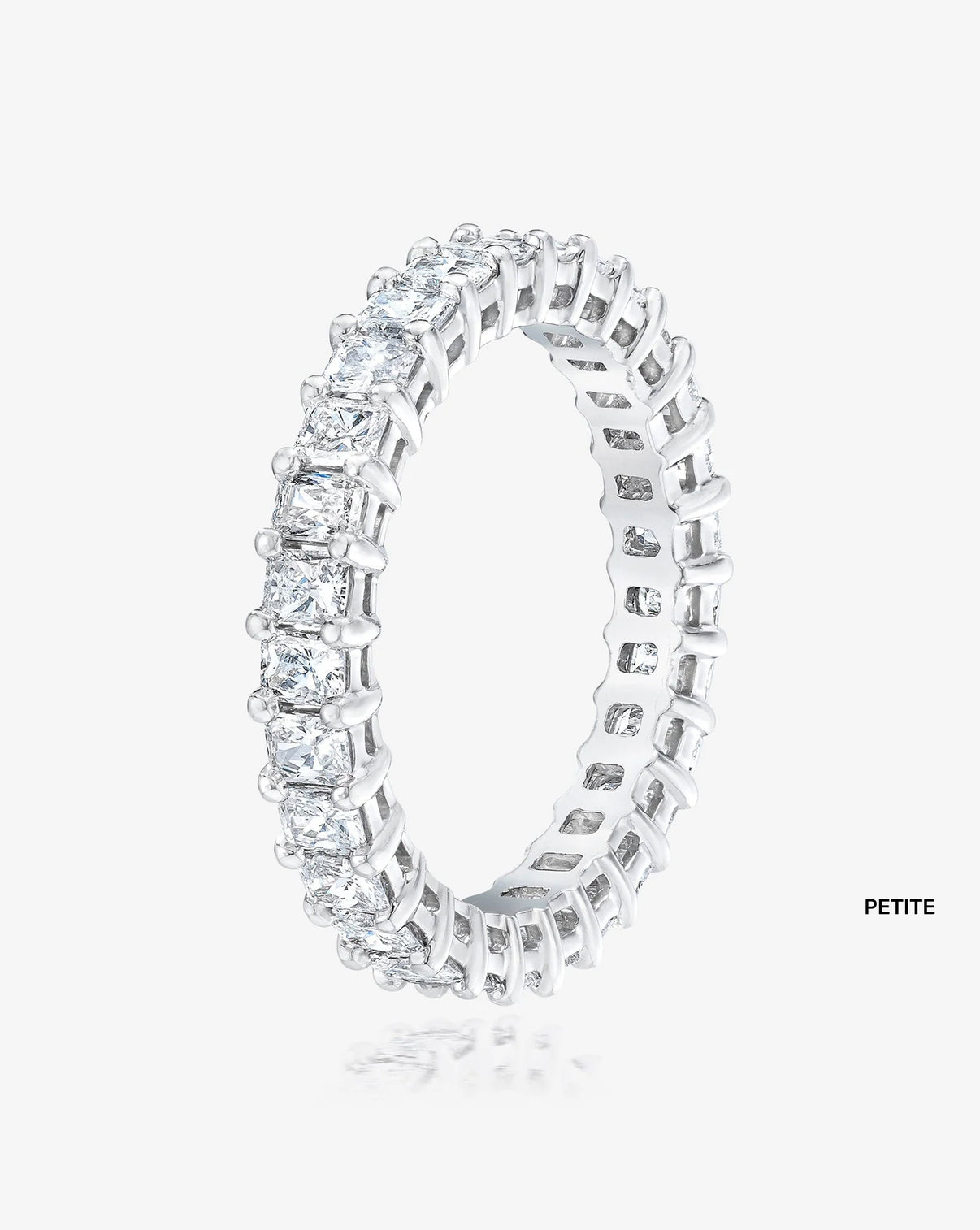 Bridal Wedding Bands Platinum / Petite Radiant Eternity Band side angle