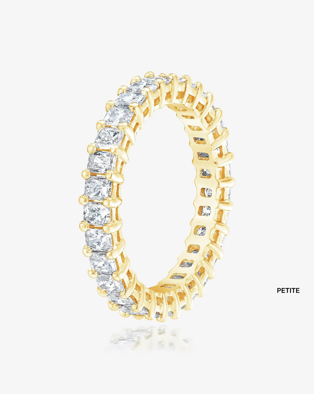 Bridal Wedding Bands 14K Yellow Gold / Petite Radiant Eternity Band side angle