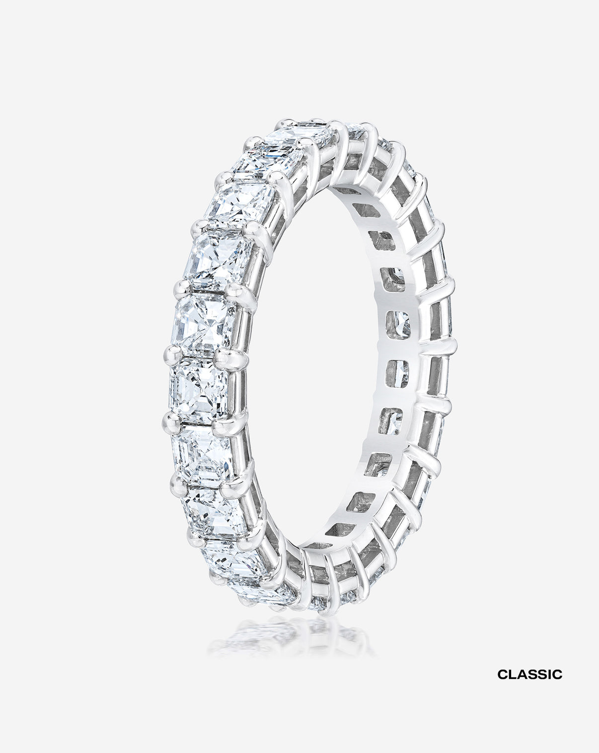 Bridal Wedding Bands Asscher Cut Eternity Band