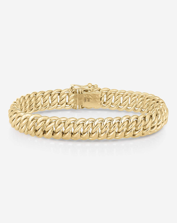 Ring Concierge Bold Gold Braided Chain Bracelet 14k Yellow Gold - Flat image