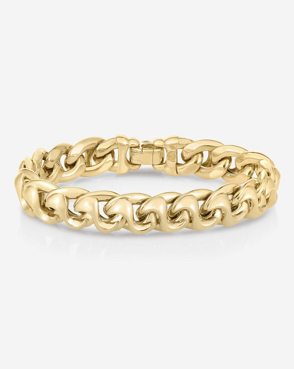 Ring Concierge Bold Gold Curve Chain Bracelet 14k Yellow Gold