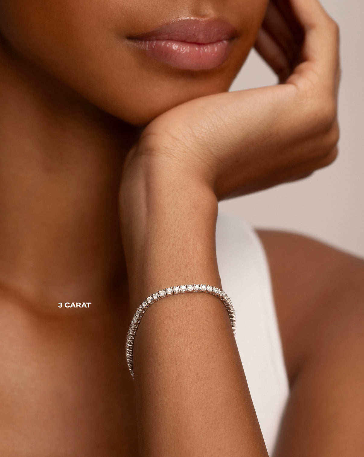 3ct Classic Diamond Tennis Bracelet on model 3 CARAT