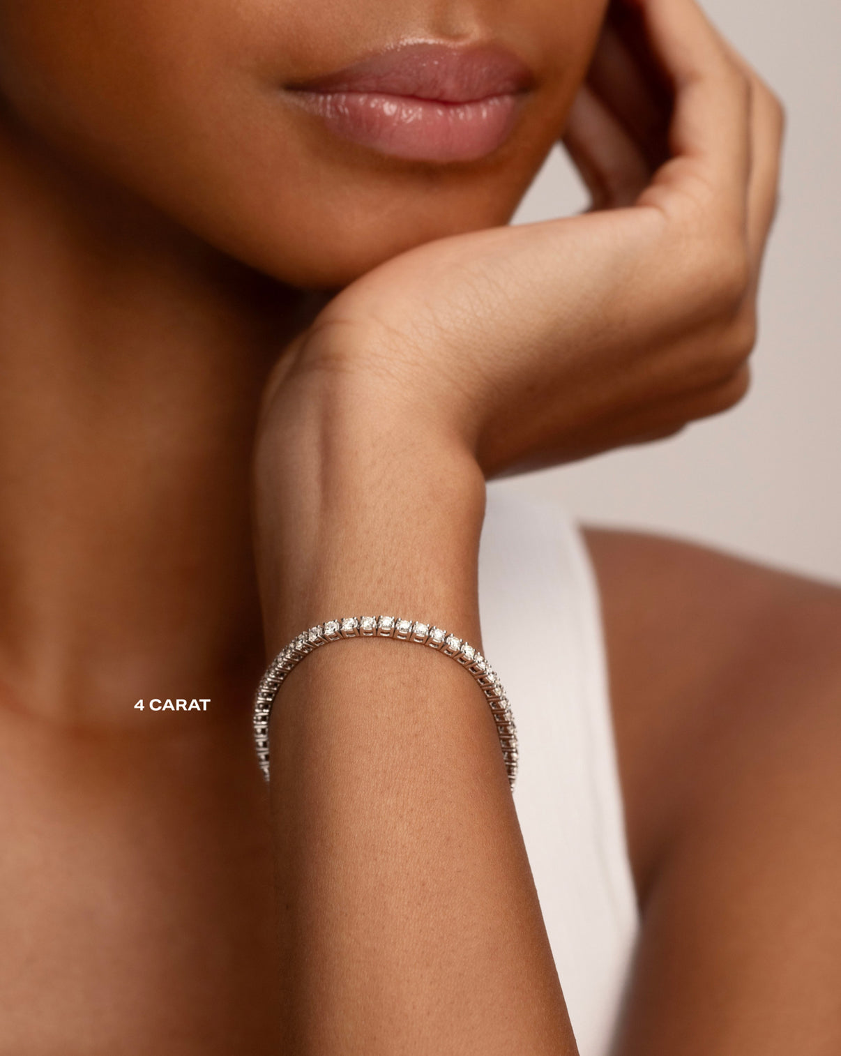 4ct Classic Diamond Tennis Bracelet on model 4 CARAT