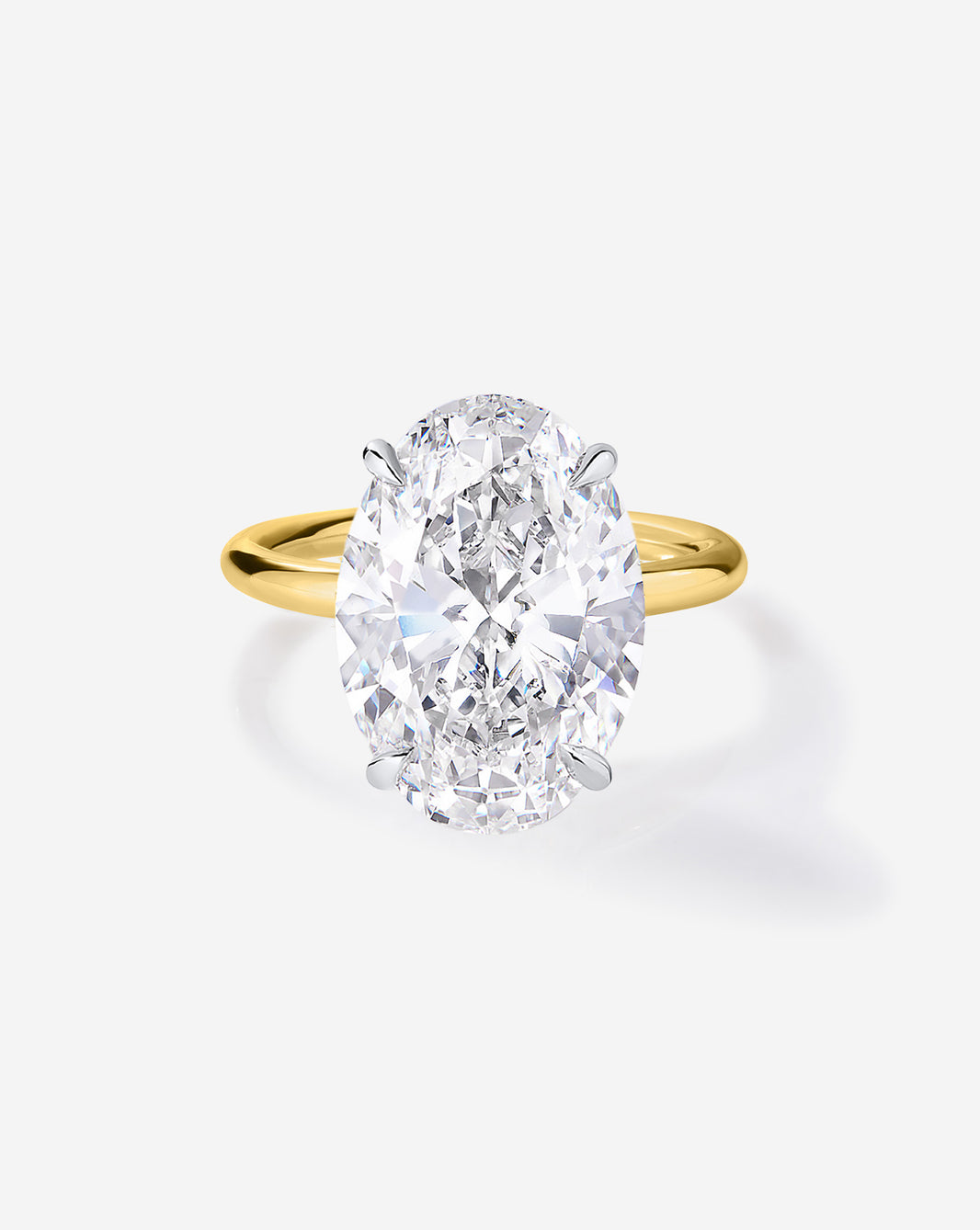 4 carat Oval Diamond Cloud Solitaire Engagement Ring | 14k yellow gold w/ platinum prongs