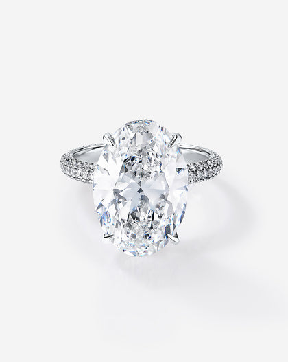 5 carat Oval Diamond Engagement Ring in Cloud Pave Platinum