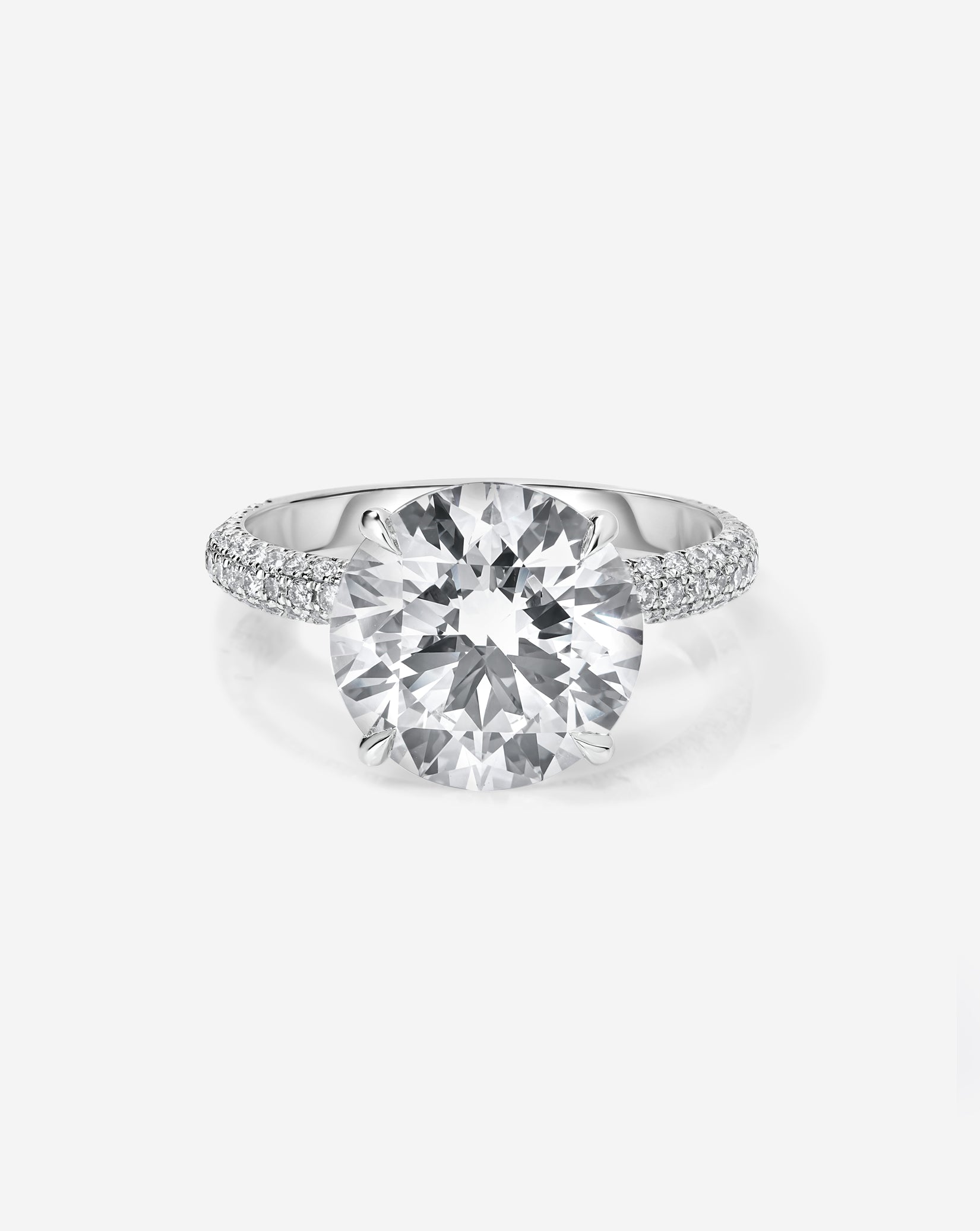 3 Carat Round Diamond in Pavé Cloud Platinum