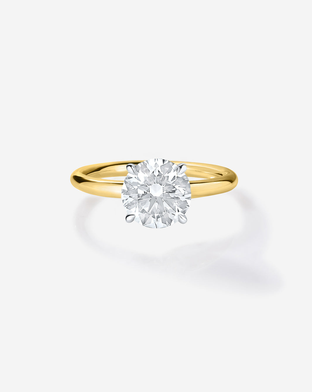 1 carat Round Diamond Engagement Ring in Yellow Gold Cloud Solitaire setting