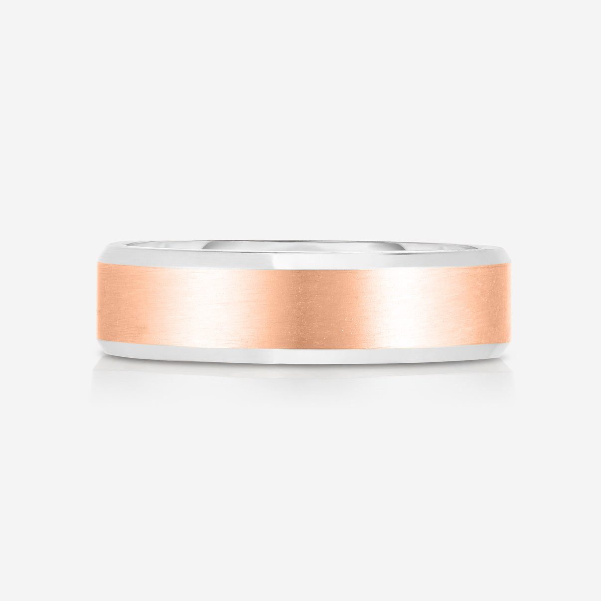 4 mm Contrast + Beveled Wedding Band 14k white gold 42378908663896