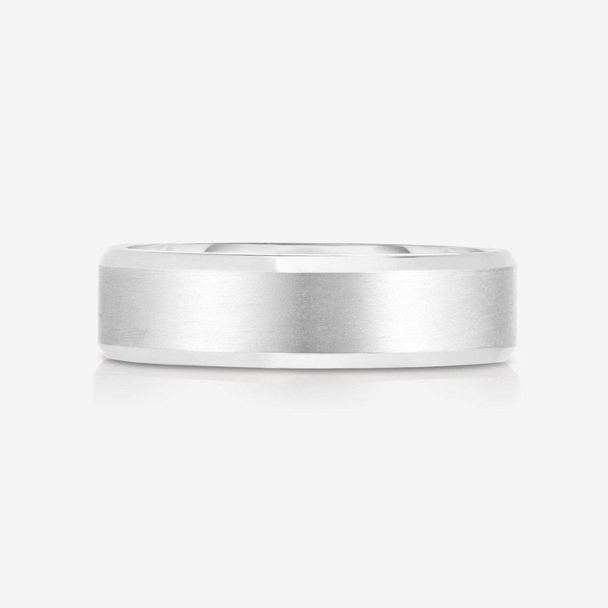 4 mm Contrast + Beveled Wedding Band 14k white gold 42378909417560