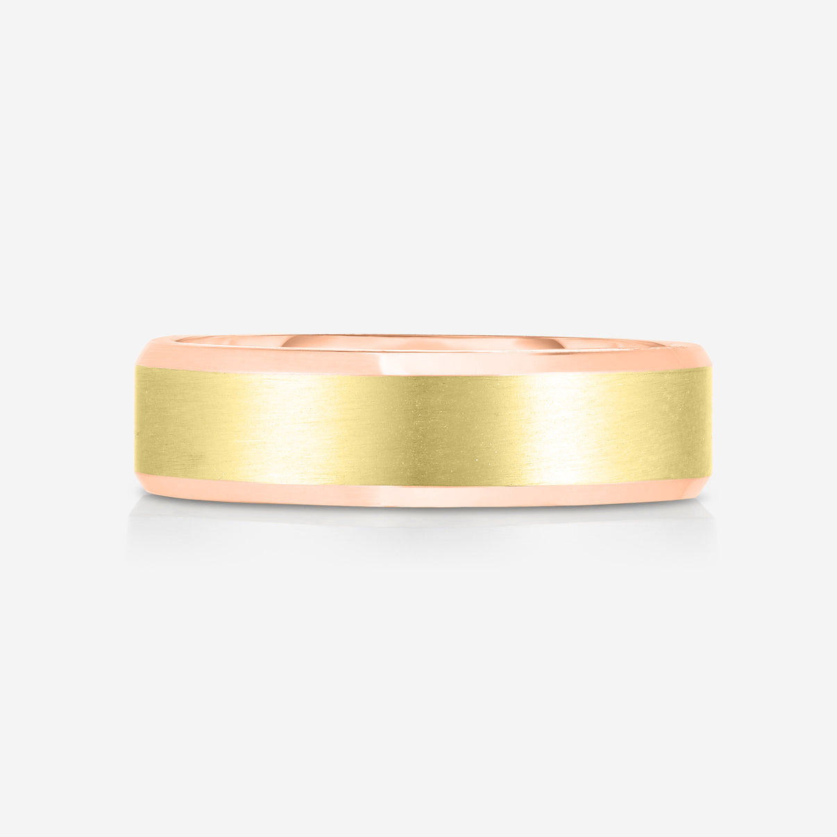 4 mm Contrast + Beveled Wedding Band 14k rose gold  42378905649240
