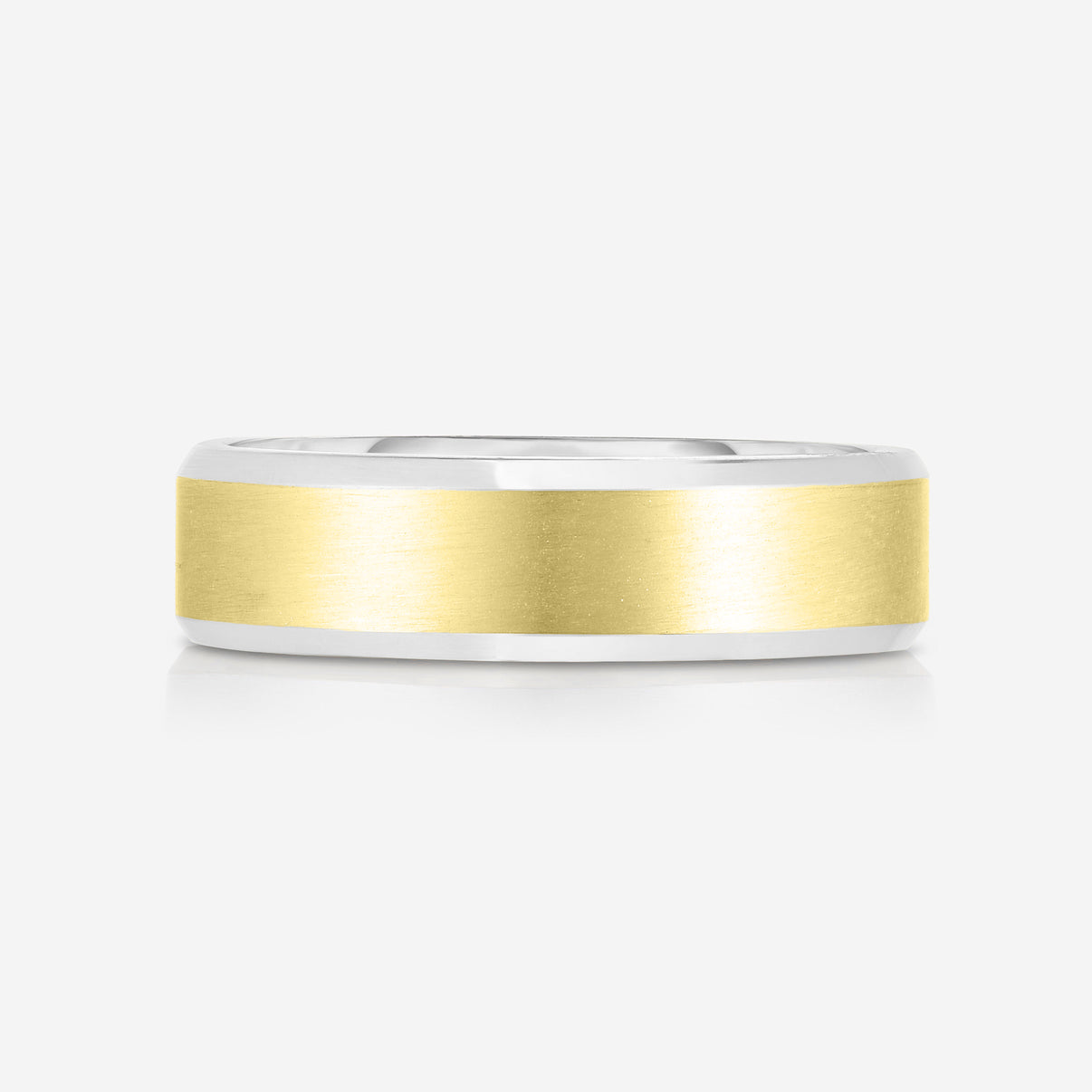 4 mm Contrast + Beveled Wedding Band 14k white gold 42378907910232