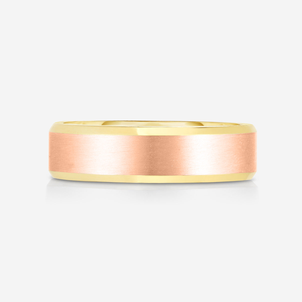 4 mm Contrast + Beveled Wedding Band 14k yellow gold 42379010998360