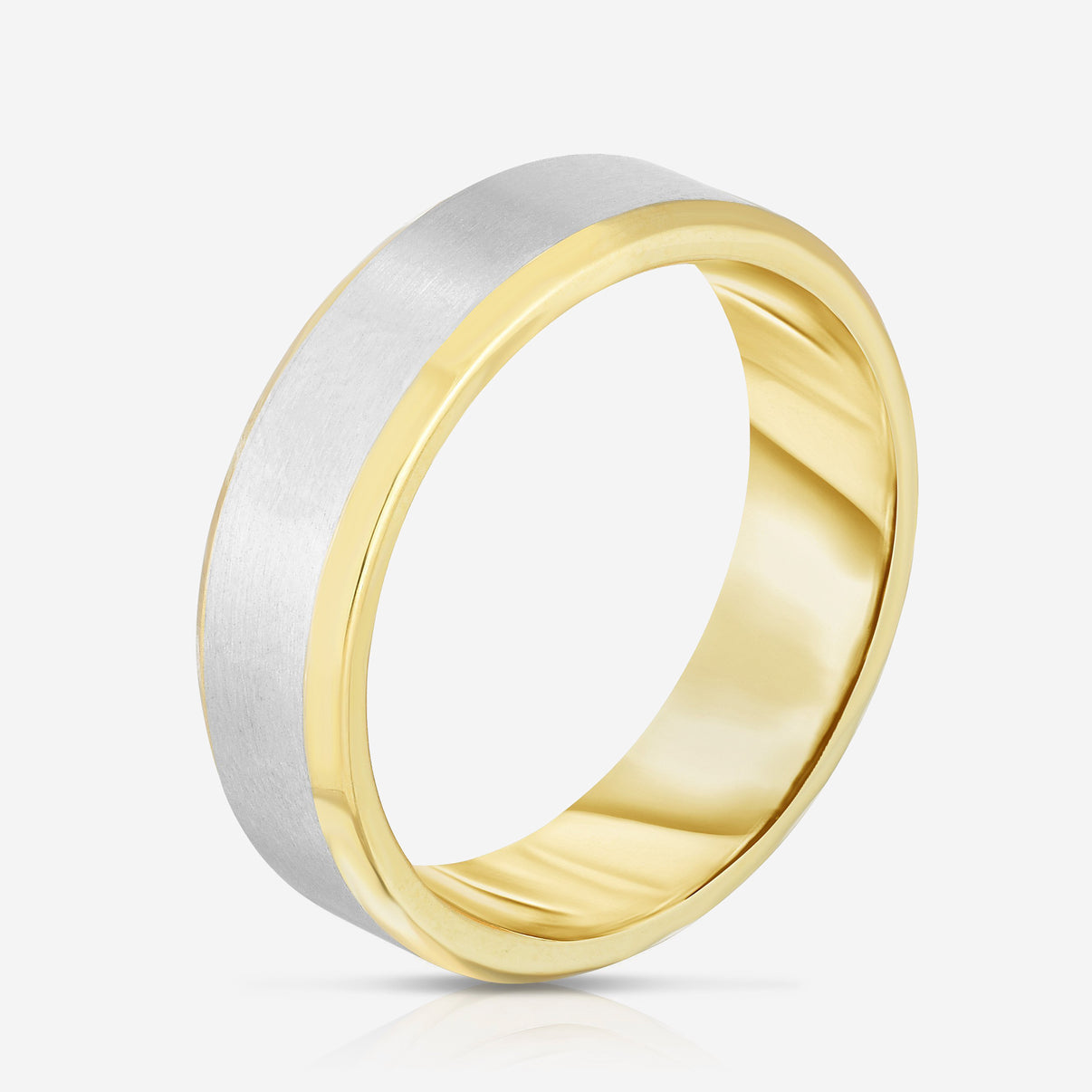 6 mm Contrast + Beveled Wedding Band 20327152844888 side