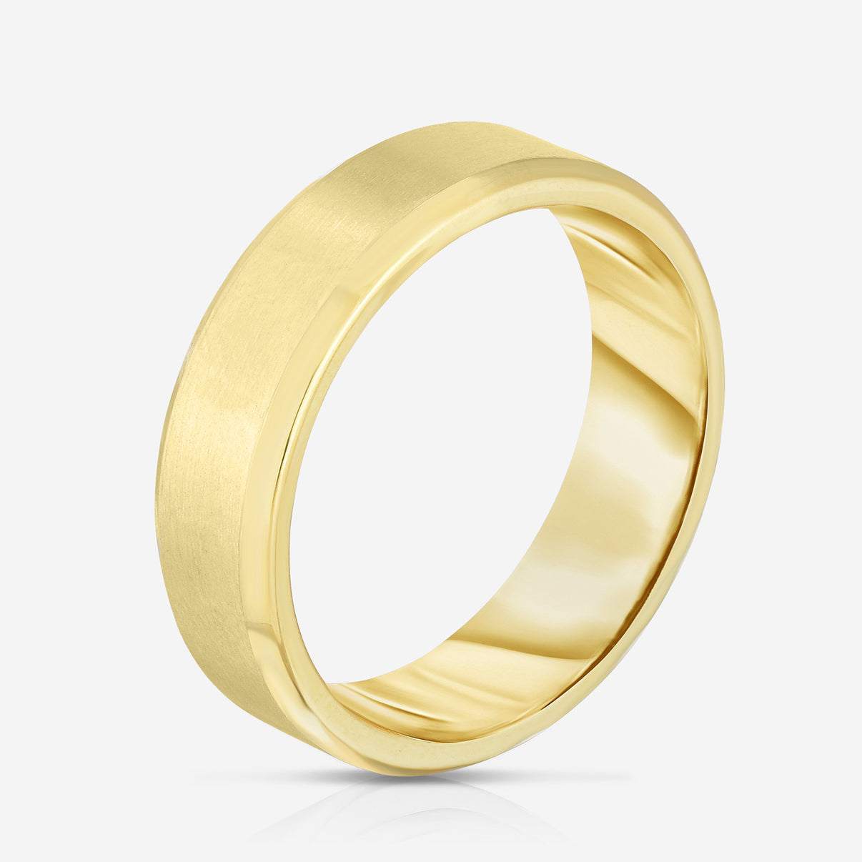 6 mm Contrast + Beveled Wedding Band 20327152123992 side