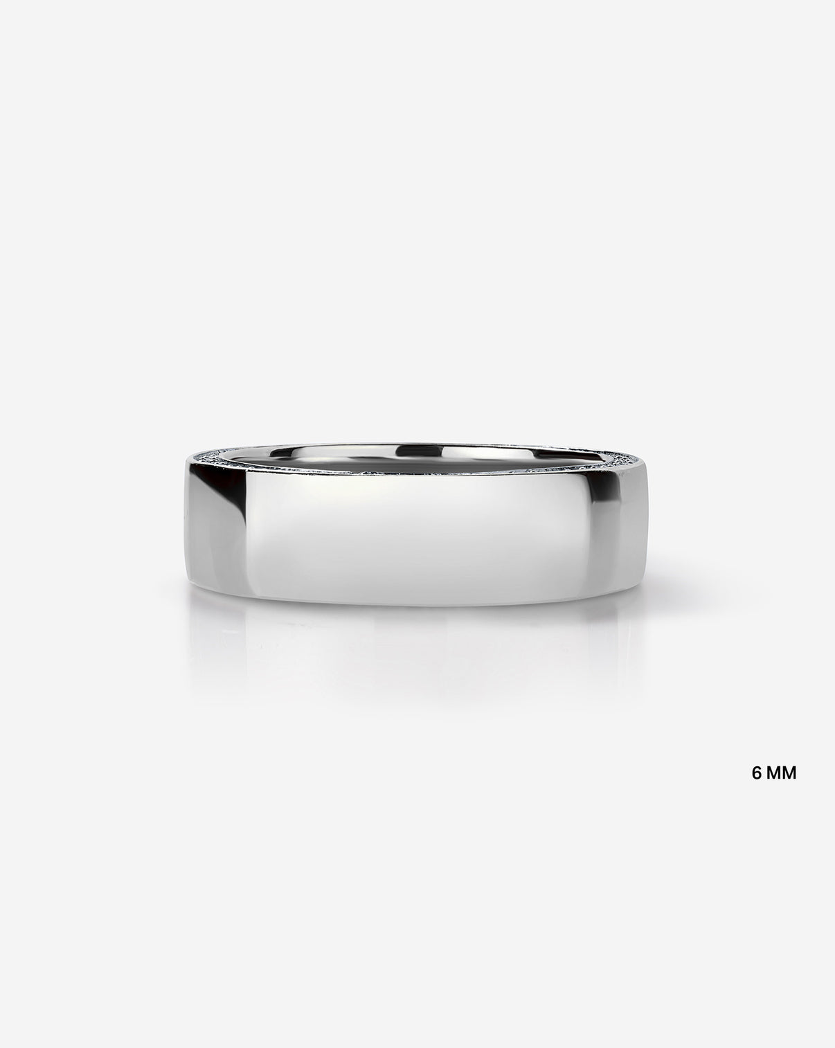 Flat lay of 6 mm brilliant pave cigar band in 14k White Gold