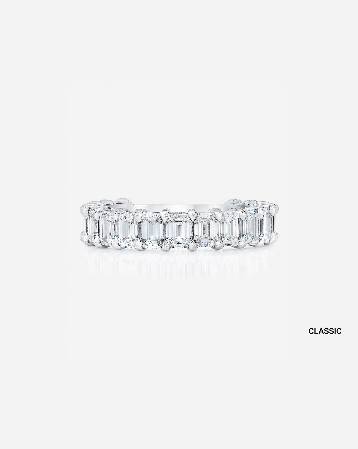Emerald 3/4 Diamond Band Platinum Classic