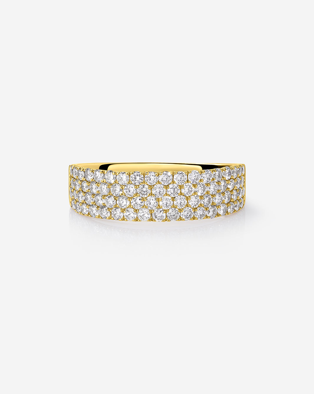 Ring Concierge Rings Four Row Stackable Pavé Ring 14k yellow gold