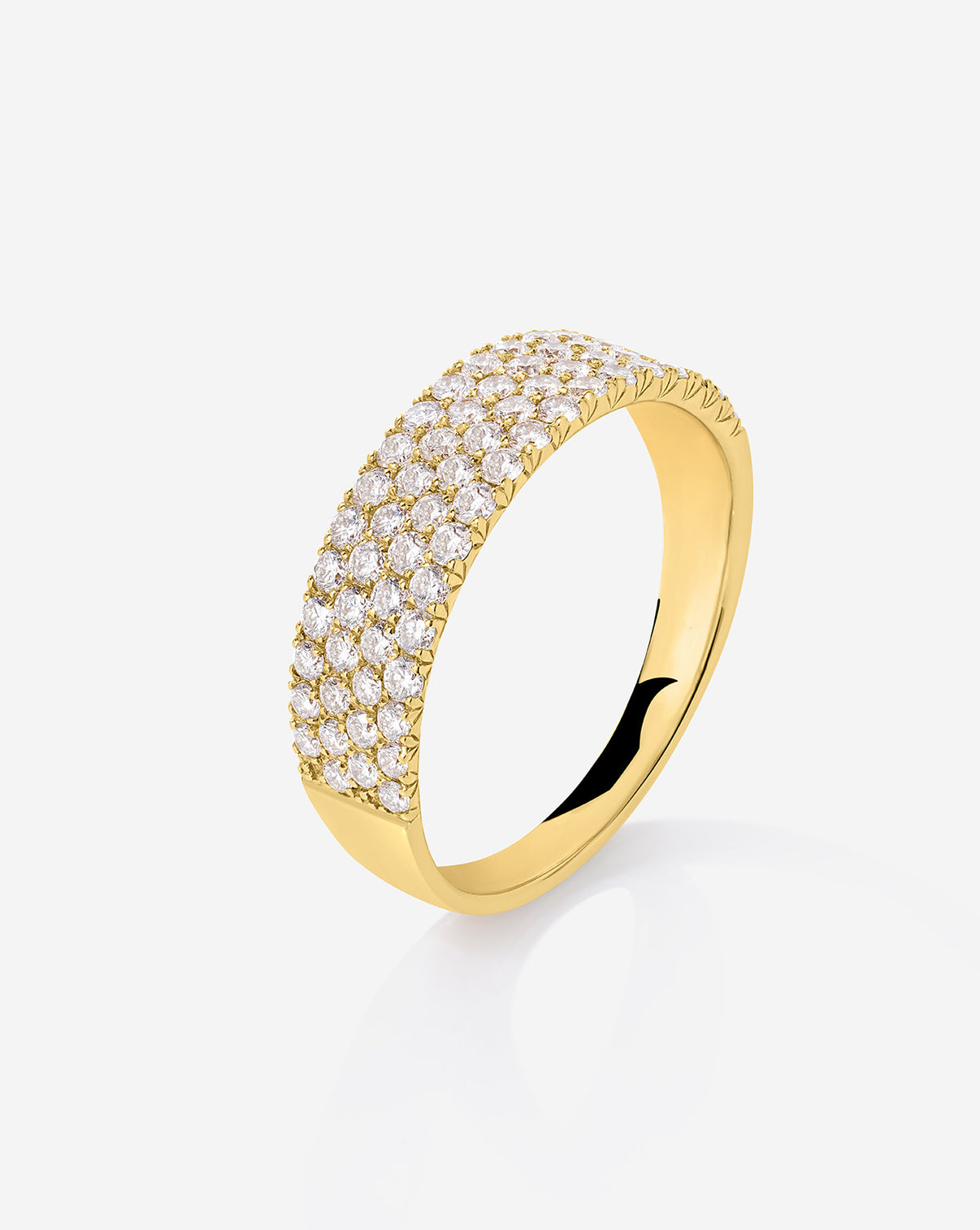 Ring Concierge Rings Four Row Stackable Pavé Ring 14k yellow gold side view