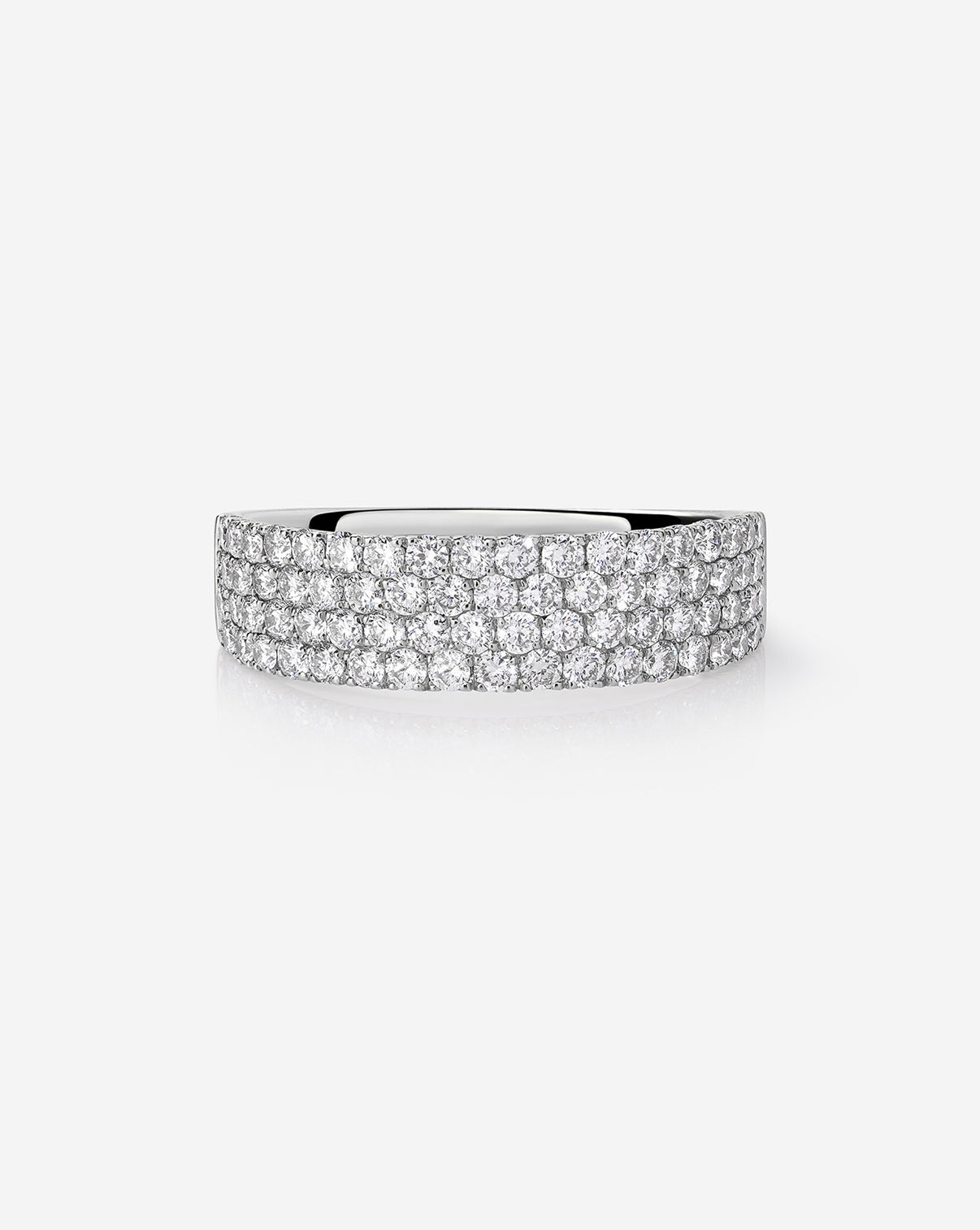 Ring Concierge Rings 14k White Gold / 5 Four Row Stackable Pavé Ring