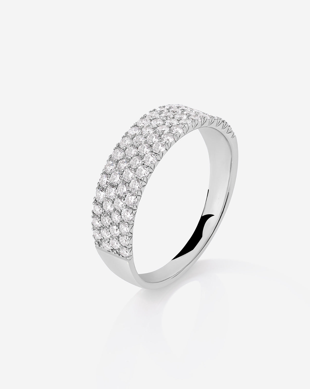 Ring Concierge Rings Four Row Stackable Pavé Ring 14k white gold side view