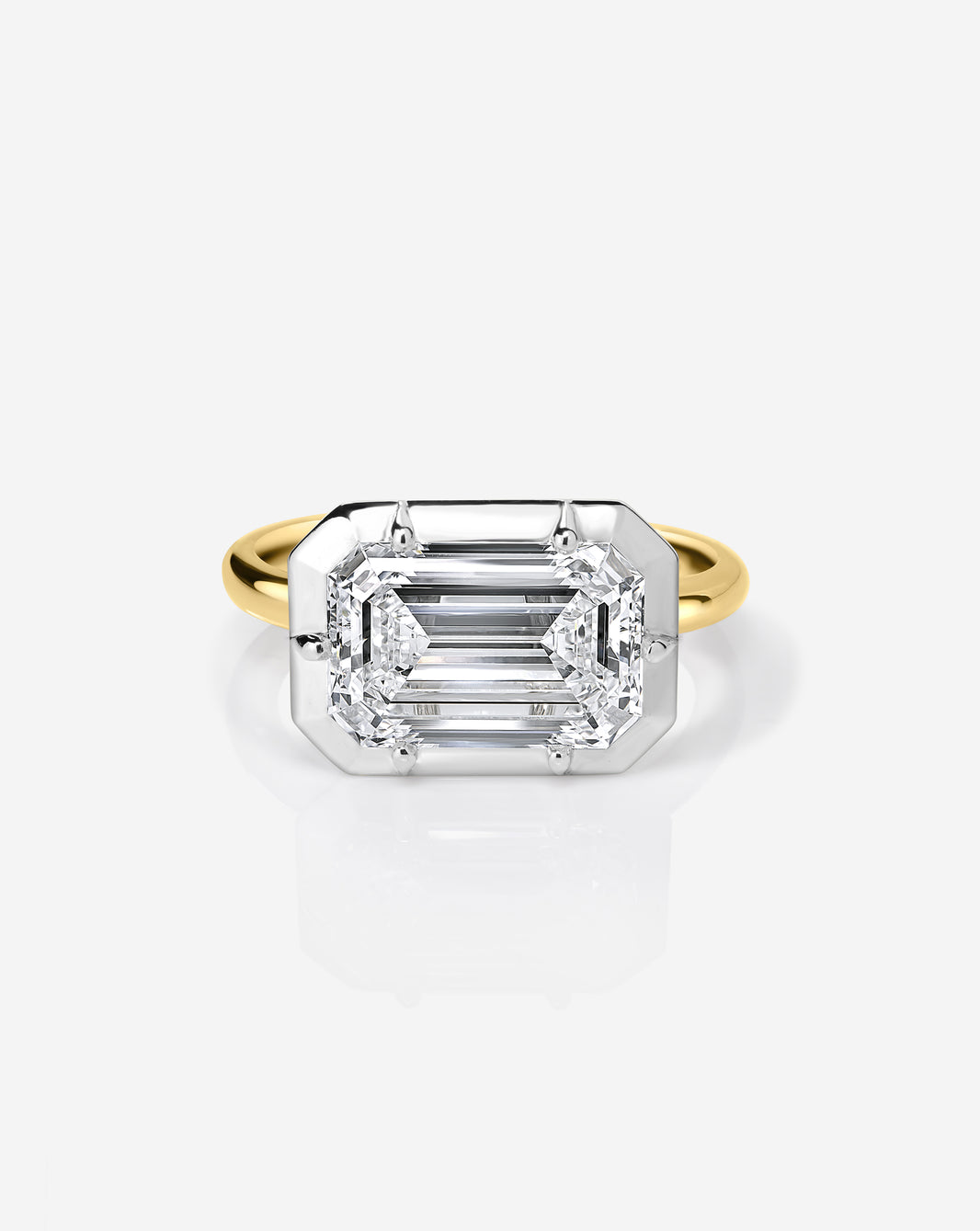 3 carat Emerald Lab Diamond in Dream Wrap 14K Yellow Gold
