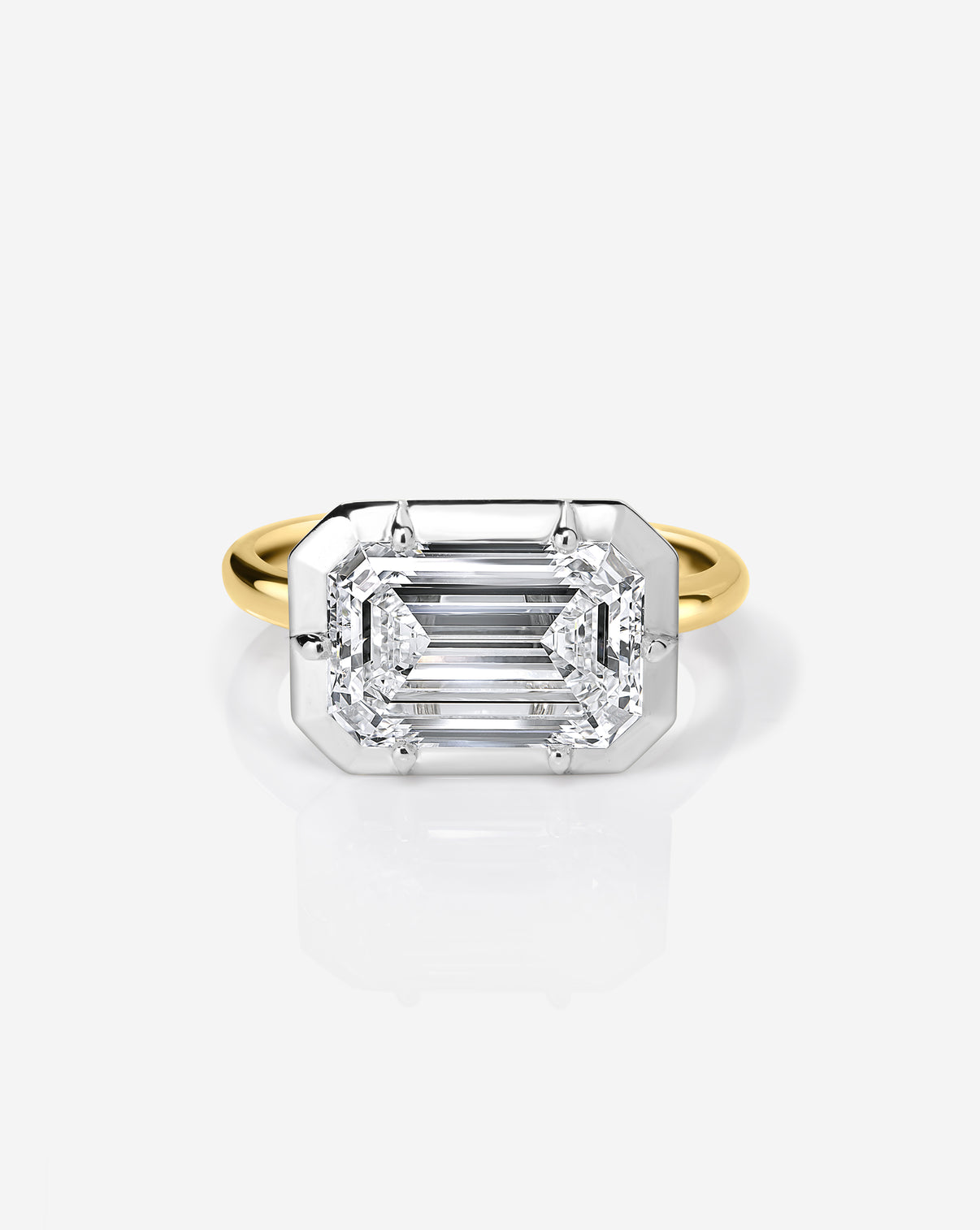 3 carat Emerald Lab Diamond in Dream Wrap 14K Yellow Gold