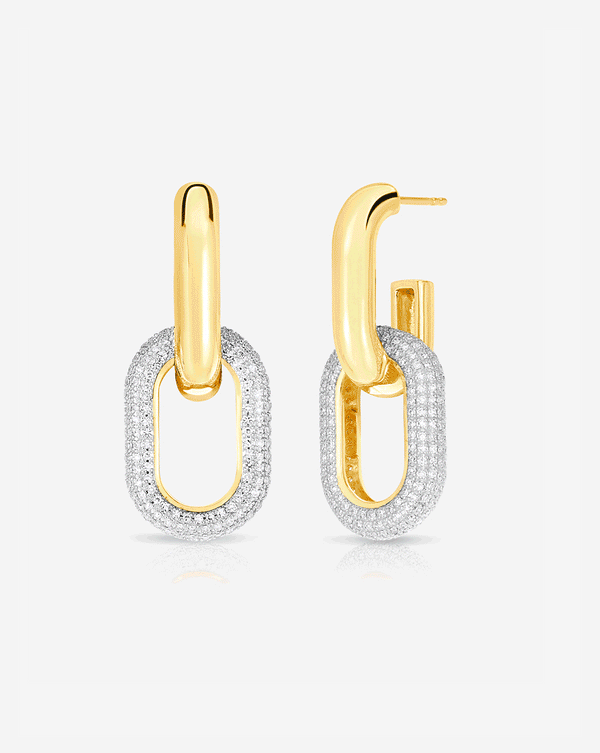 GIF of the Multiway Cloud Link Earrings shown in different color combinations and as just a top link earring